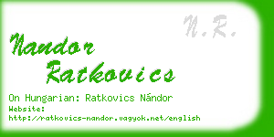 nandor ratkovics business card